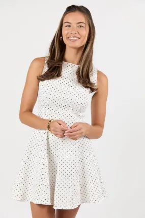Fit and Flare Black and White Mini Dress SALE,Daily Outfit