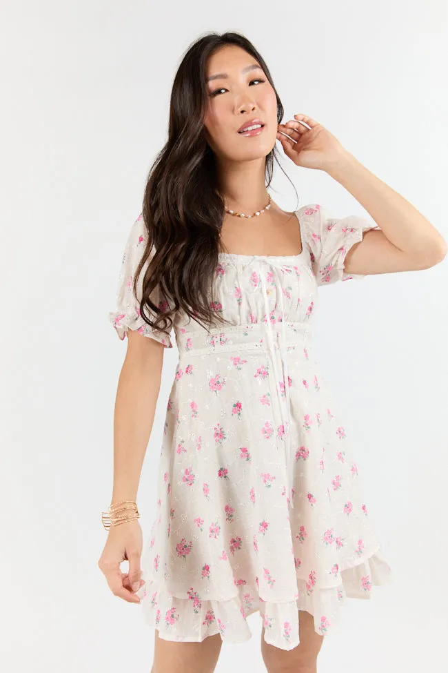 Floral Whisper Ivory Floral Dress SALE,Daily Outfit