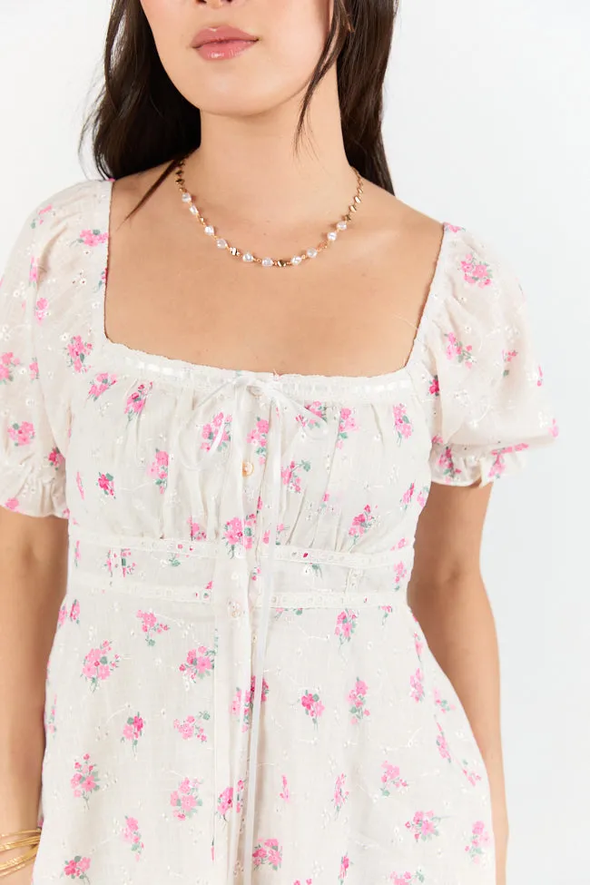 Floral Whisper Ivory Floral Dress SALE,Daily Outfit