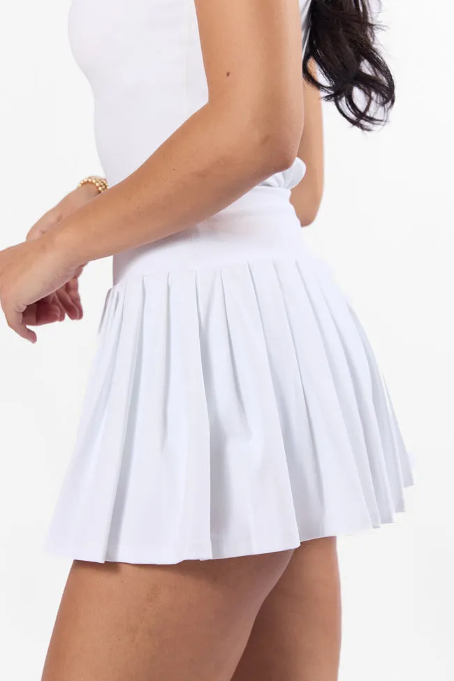 For The Win White Pleated Tennis Skirt SALE,Women Skirts Comfort