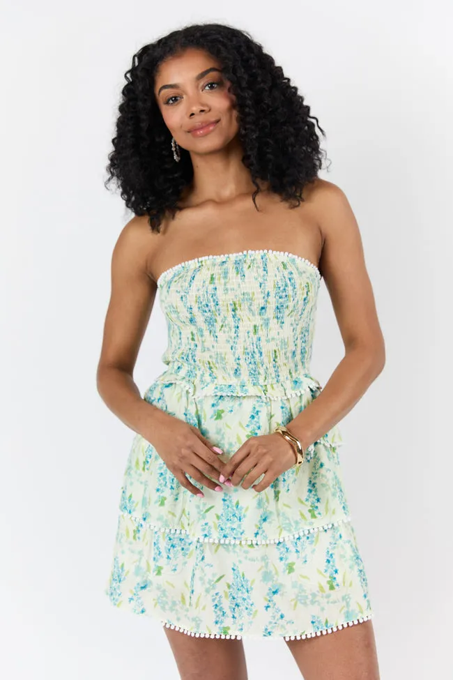 Garden Essence Multi Floral Strapless Mini Dress SALE,Daily Outfit