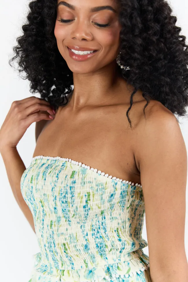 Garden Essence Multi Floral Strapless Mini Dress SALE,Daily Outfit