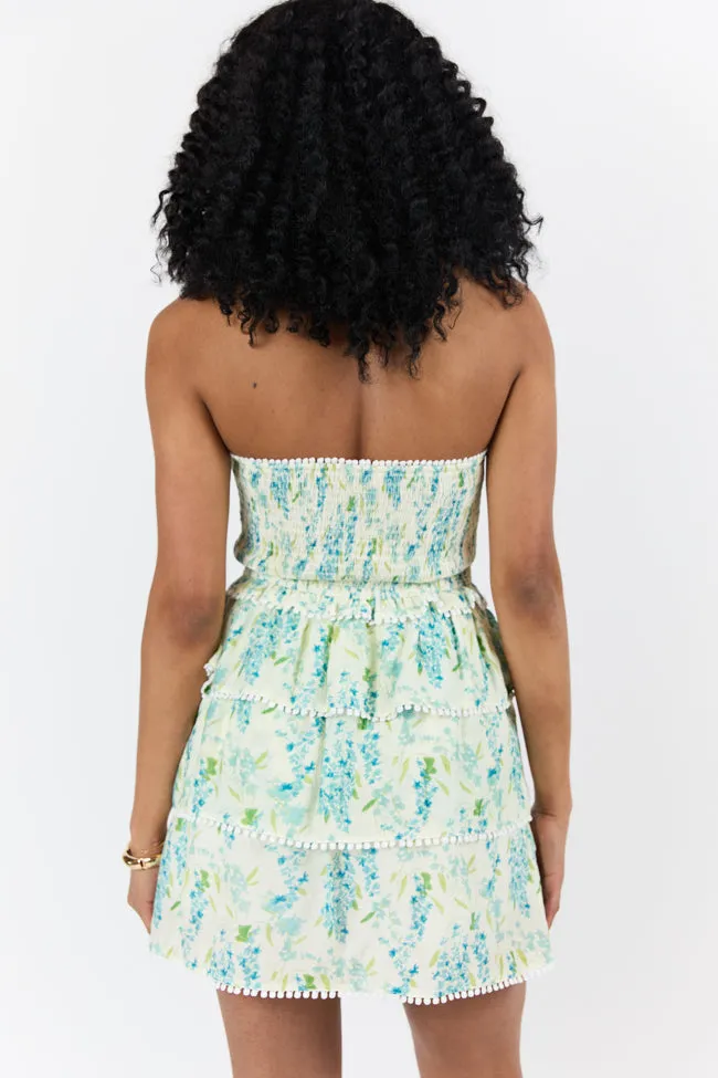 Garden Essence Multi Floral Strapless Mini Dress SALE,Daily Outfit