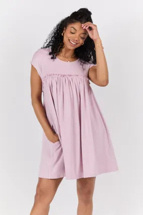 Girl On The Go Easy Knit Short Sleeve Mini Dress,Daily Outfit