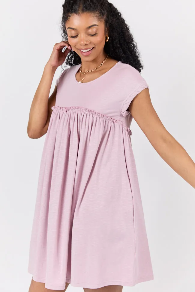 Girl On The Go Easy Knit Short Sleeve Mini Dress,Daily Outfit