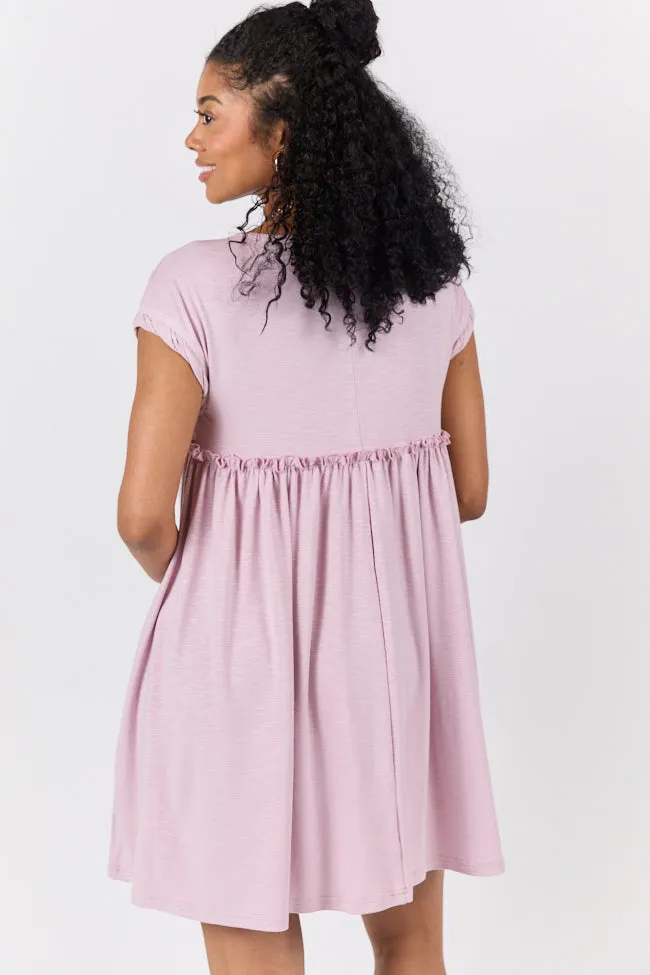 Girl On The Go Easy Knit Short Sleeve Mini Dress,Daily Outfit