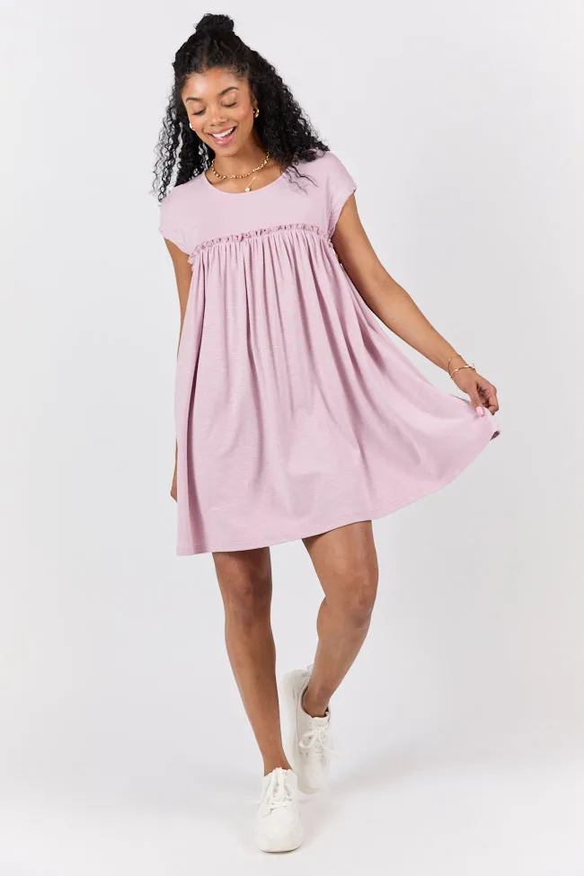 Girl On The Go Easy Knit Short Sleeve Mini Dress,Daily Outfit