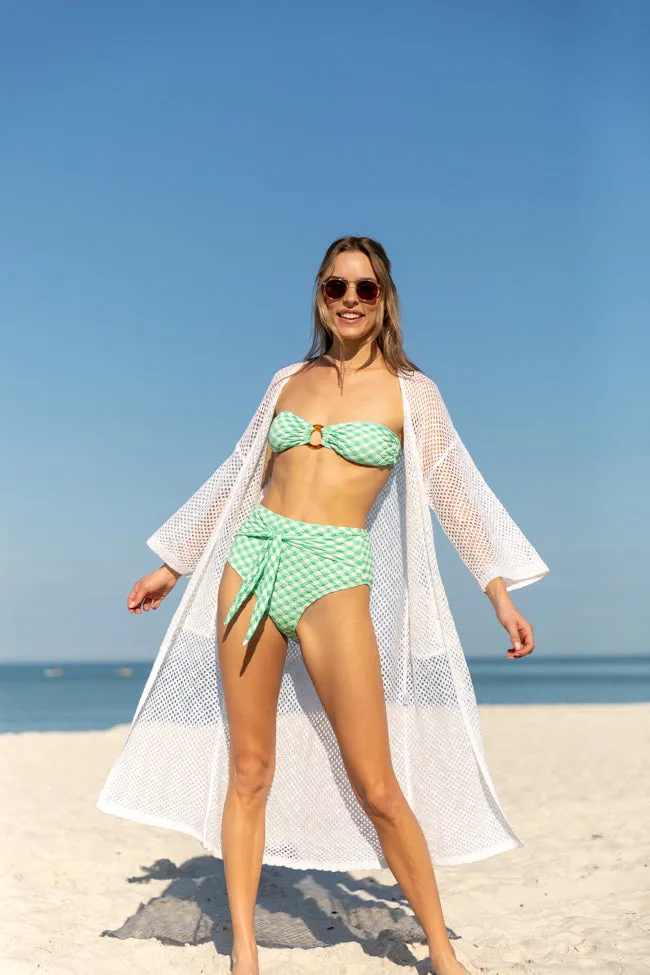 Golden Isle Green Textured Ring Bikini Top SALE,Swimwear