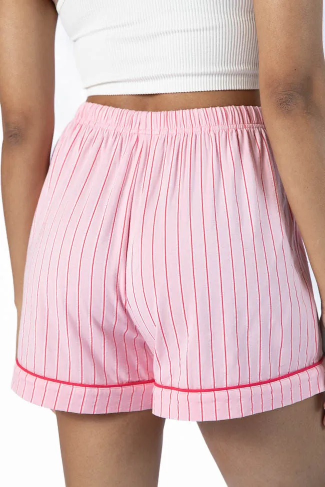 Good To Get Away Pink and Red Stripe Shorts,Women Pants