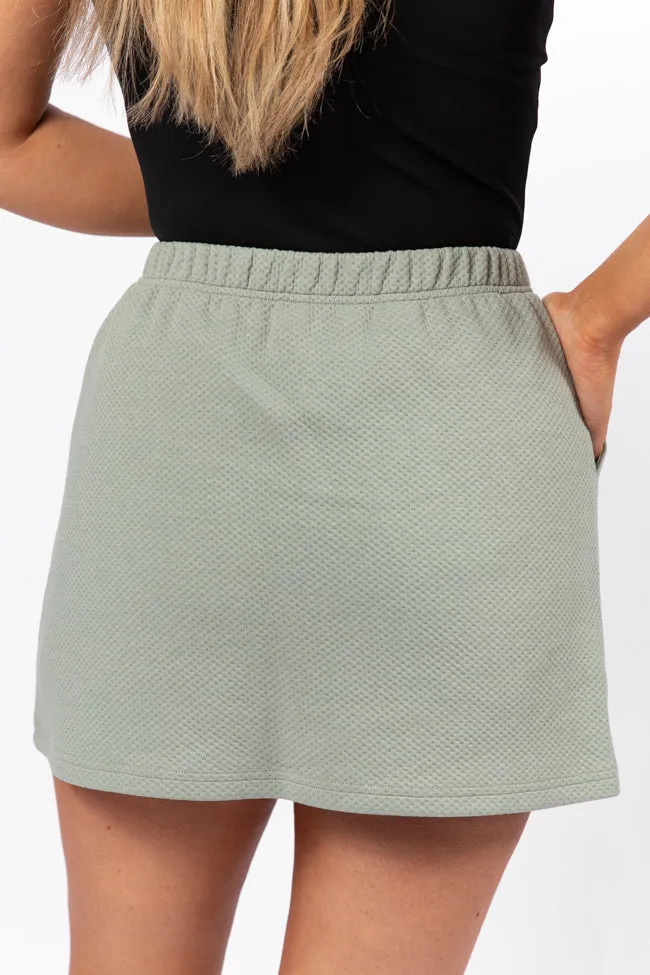 Have It My Way Sage Textured Knit Skort,Women Skirts Comfort