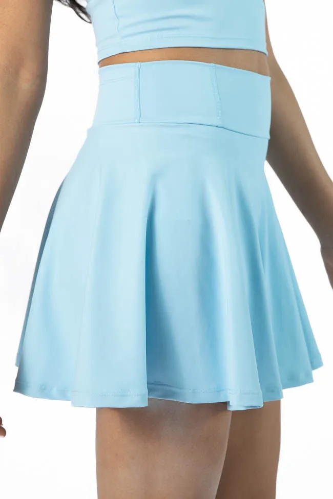 Head Start Light Blue Pleated Active Skort,Women Skirts Comfort