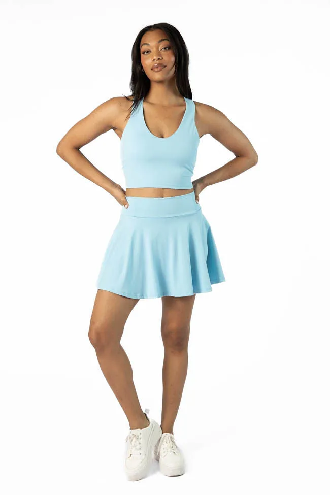 Head Start Light Blue Pleated Active Skort,Women Skirts Comfort