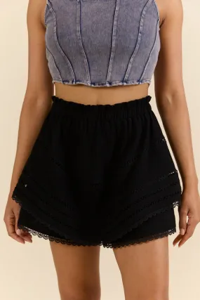 Highway Harmony Woven Black Skort,Women Skirts Comfort