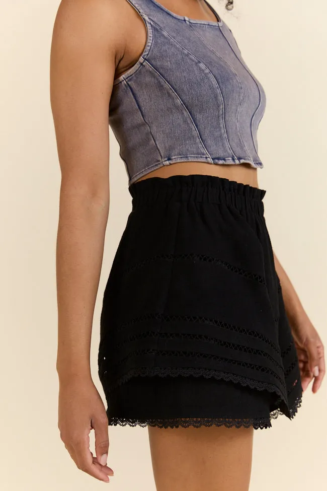 Highway Harmony Woven Black Skort,Women Skirts Comfort
