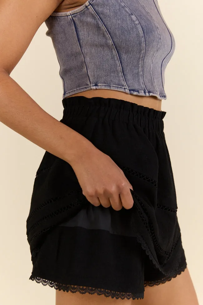 Highway Harmony Woven Black Skort,Women Skirts Comfort