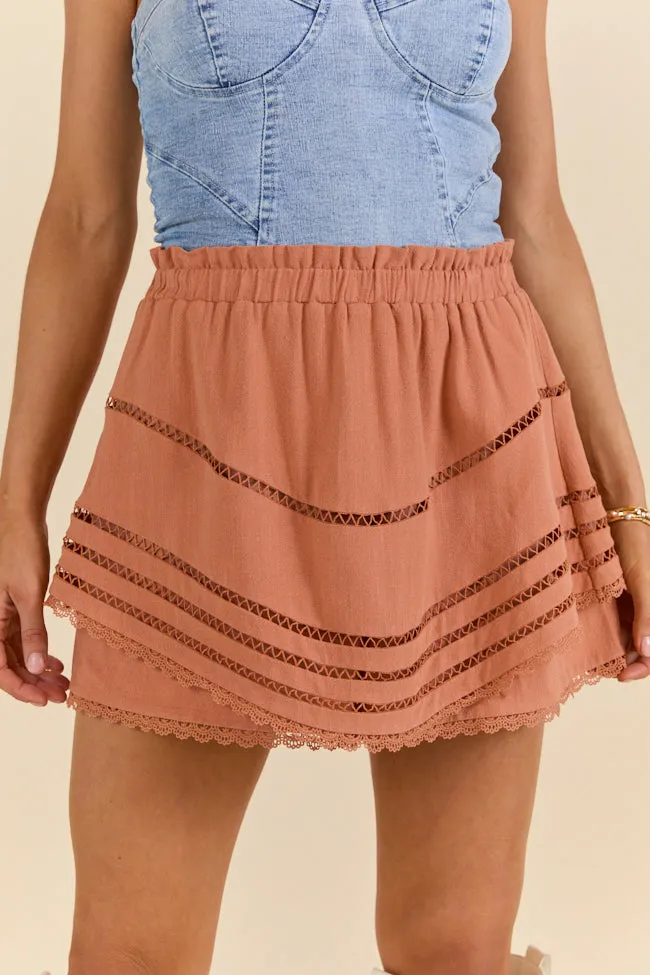 Highway Harmony Woven Brown Skort,Women Skirts Comfort
