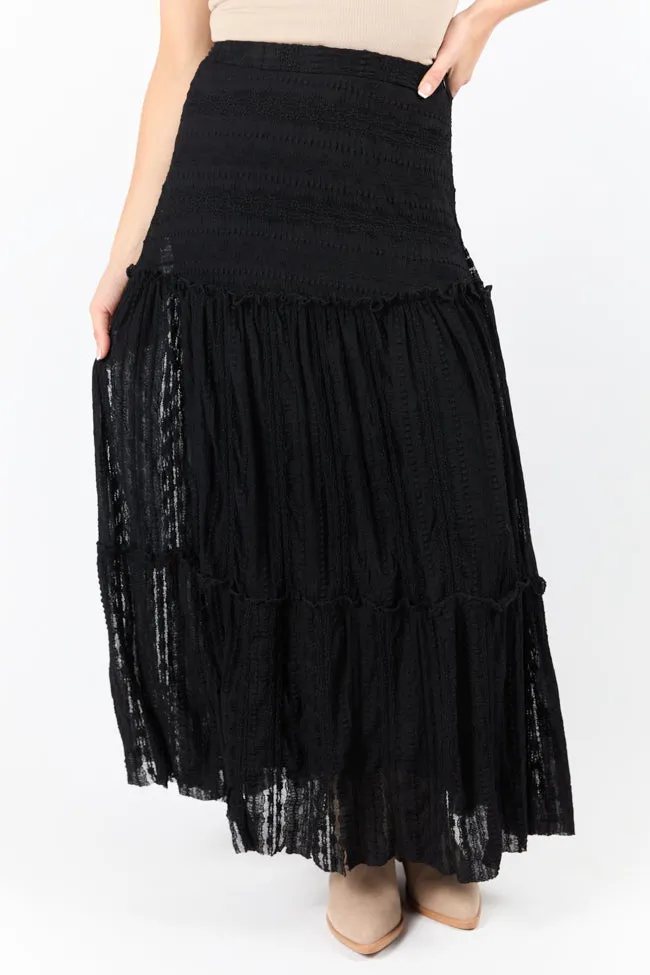 Just Wondering Black Lace Maxi Skirt,Women Skirts Comfort