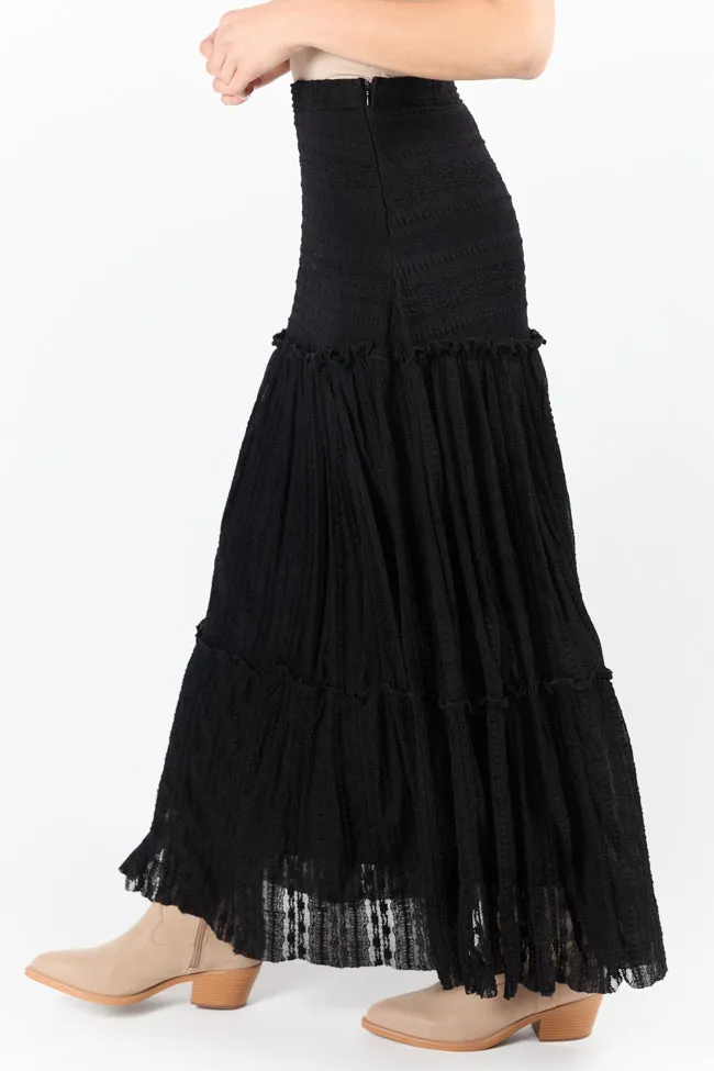 Just Wondering Black Lace Maxi Skirt,Women Skirts Comfort