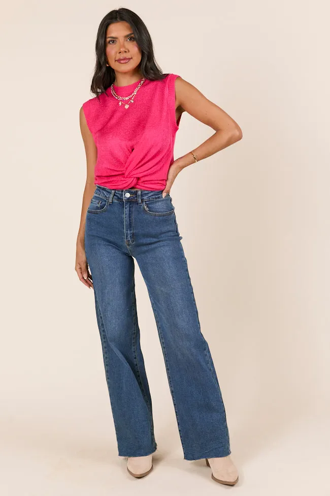 Kelsea Dark Wash Wide Leg Jeans,Women Pants