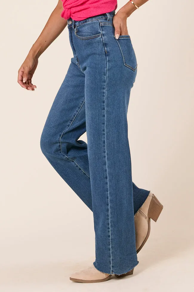 Kelsea Dark Wash Wide Leg Jeans,Women Pants
