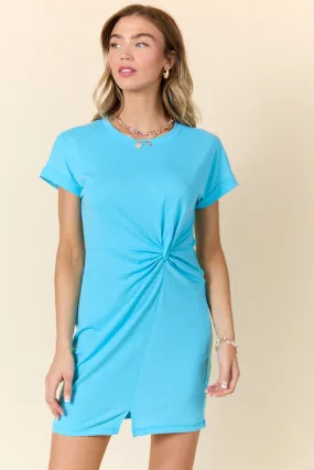 Knot My Type Blue T-Shirt Dress SALE,Daily Outfit