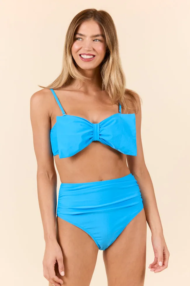 Knot So Salty Blue Bow Bikini Top SALE,Swimwear