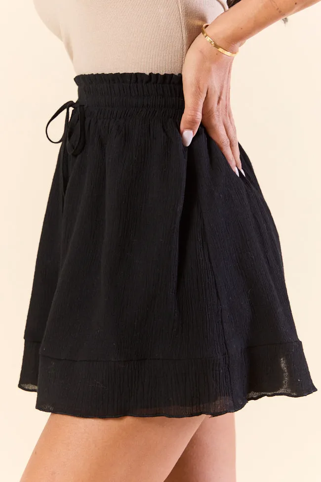 Late Night Reflections Black High Waisted Woven Skort SALE,Women Skirts Comfort