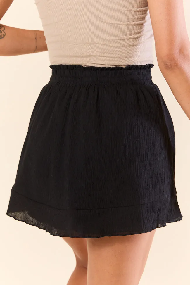 Late Night Reflections Black High Waisted Woven Skort SALE,Women Skirts Comfort
