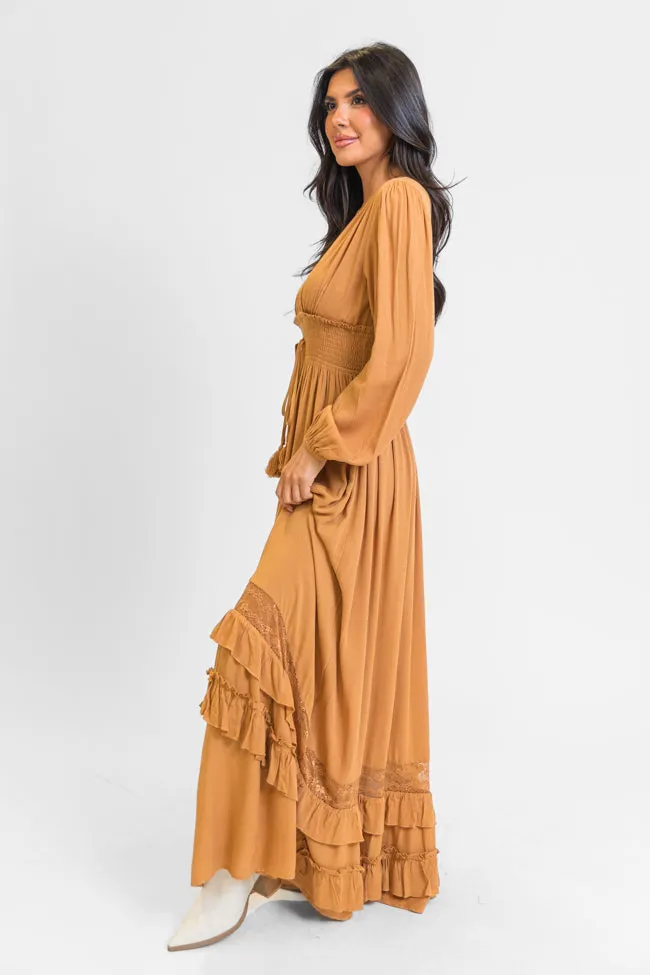 Lucky To Have You Camel Maxi Dress SALE,Daily Outfit