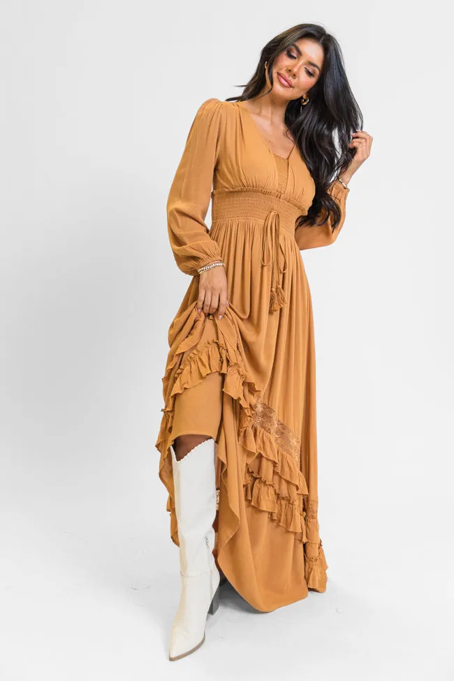 Lucky To Have You Camel Maxi Dress SALE,Daily Outfit