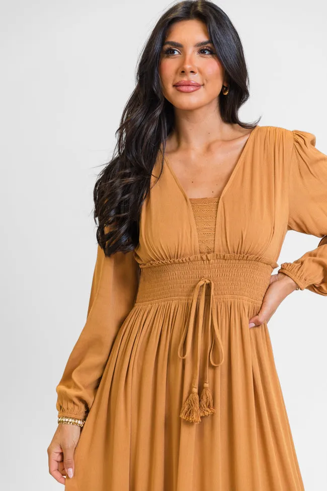 Lucky To Have You Camel Maxi Dress SALE,Daily Outfit