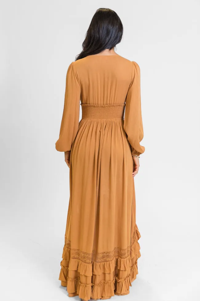 Lucky To Have You Camel Maxi Dress SALE,Daily Outfit