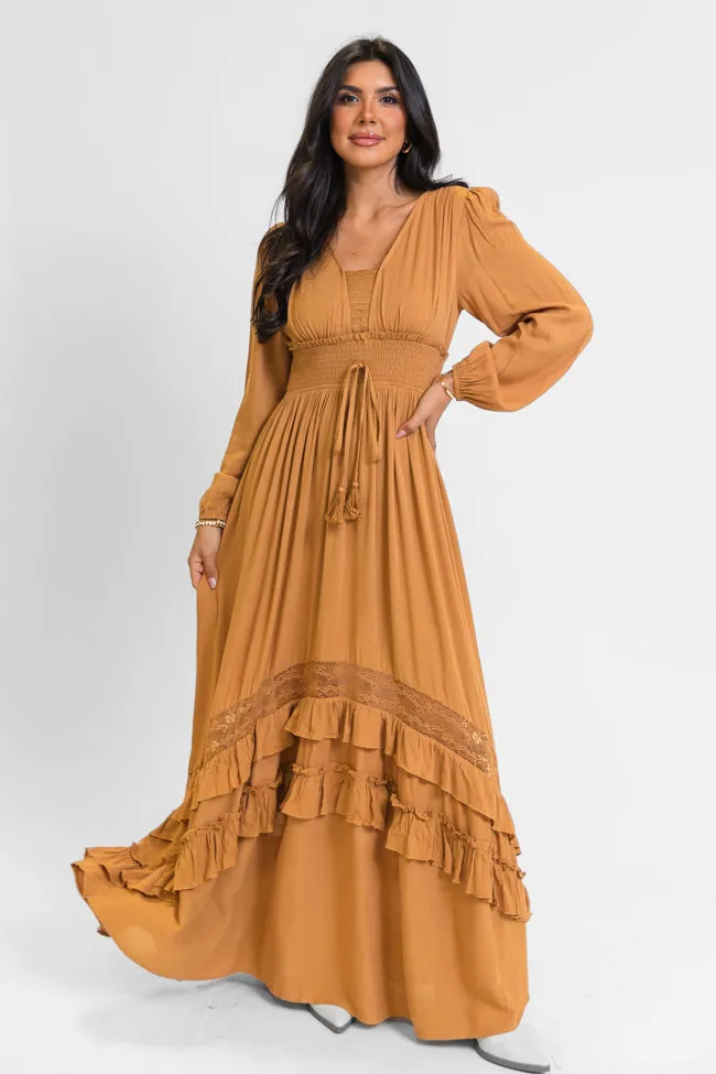 Lucky To Have You Camel Maxi Dress SALE,Daily Outfit