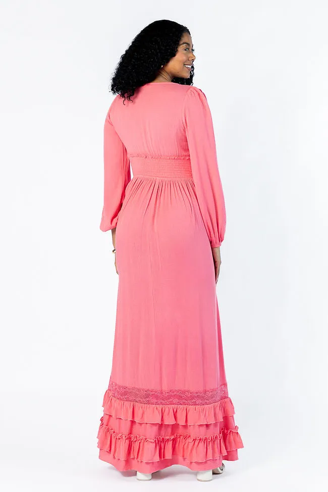 Lucky To Have You Coral Maxi Dress SALE,Daily Outfit