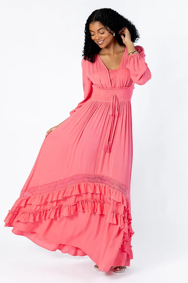 Lucky To Have You Coral Maxi Dress SALE,Daily Outfit