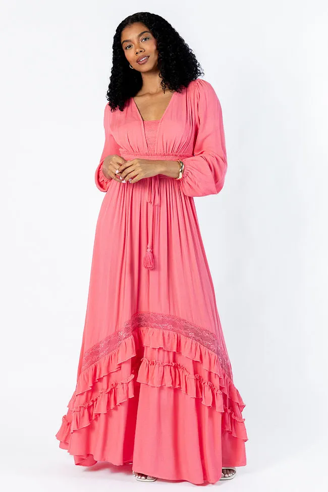 Lucky To Have You Coral Maxi Dress SALE,Daily Outfit