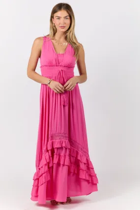 Lucky To Have You Pink Sleeveless Maxi Dress SALE,Daily Outfit