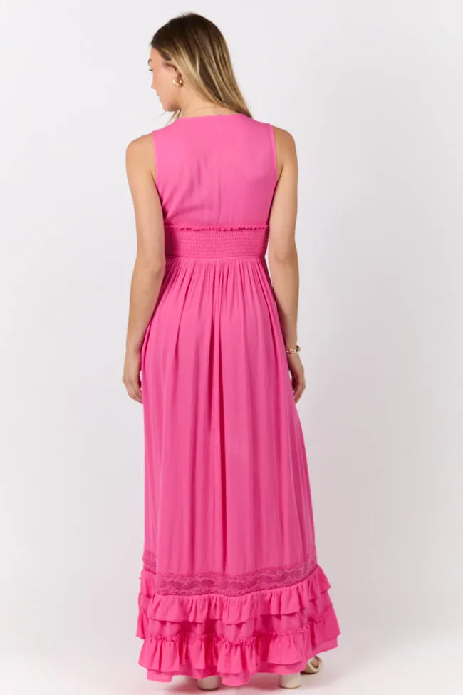 Lucky To Have You Pink Sleeveless Maxi Dress SALE,Daily Outfit