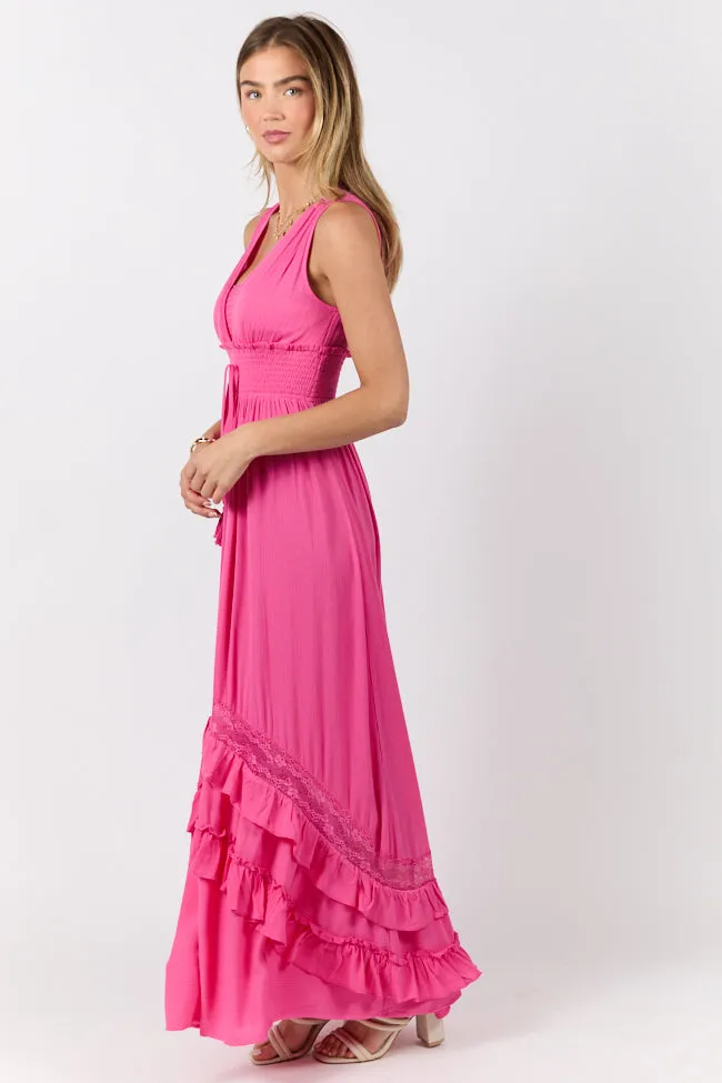 Lucky To Have You Pink Sleeveless Maxi Dress SALE,Daily Outfit