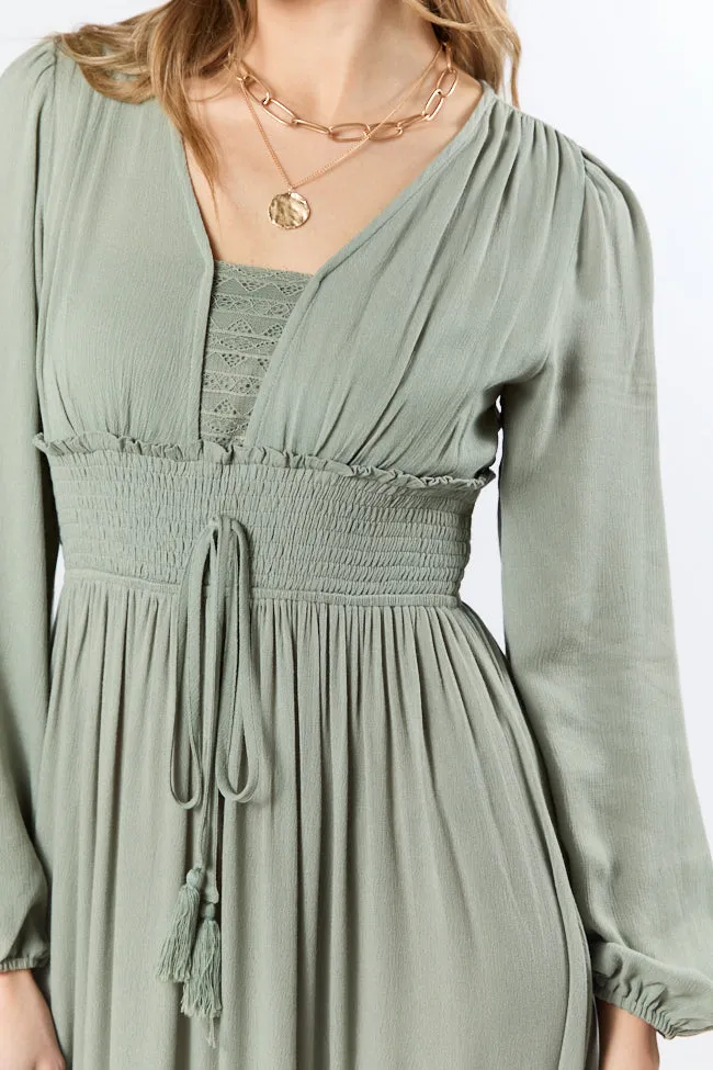 Lucky To Have You Sage Maxi Dress SALE,Daily Outfit