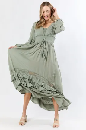 Lucky To Have You Sage Maxi Dress SALE,Daily Outfit