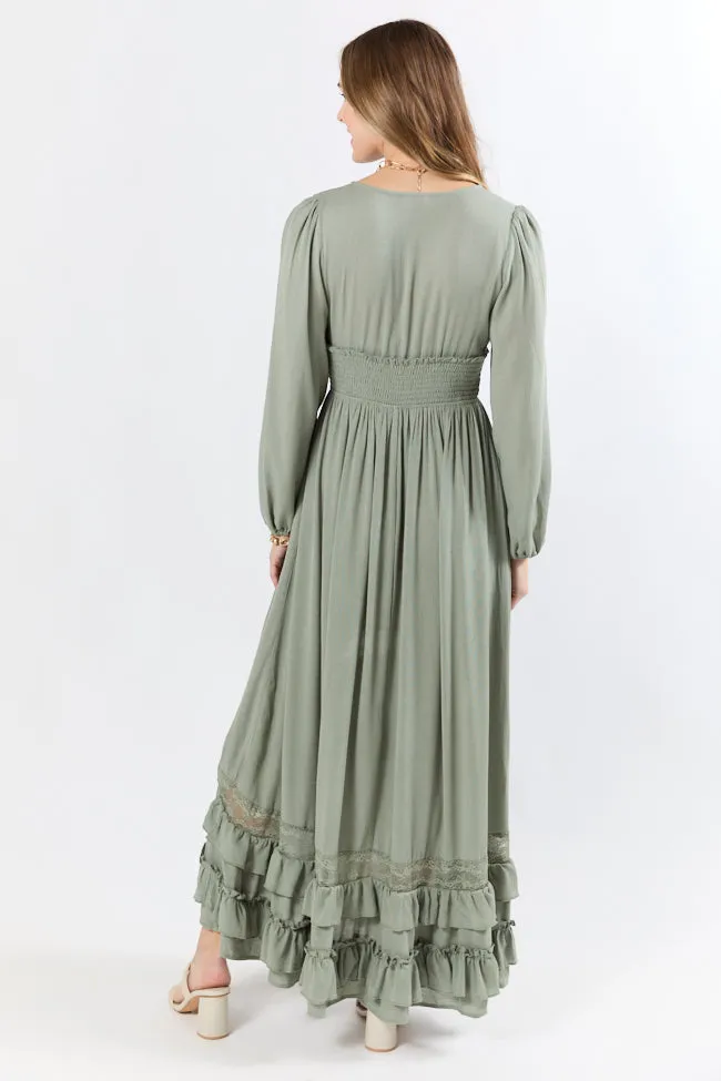 Lucky To Have You Sage Maxi Dress SALE,Daily Outfit