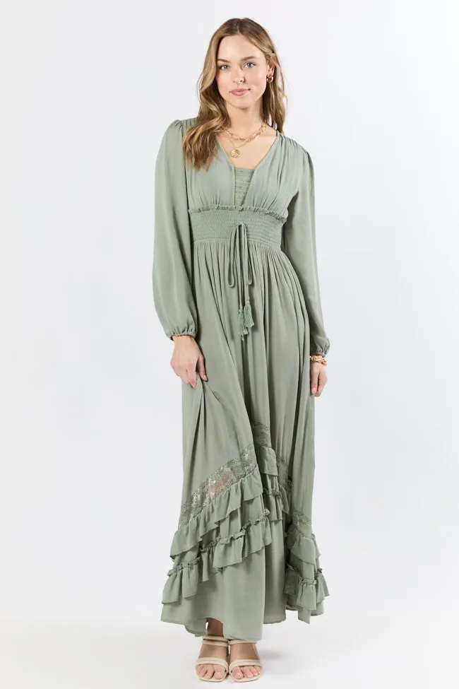 Lucky To Have You Sage Maxi Dress SALE,Daily Outfit