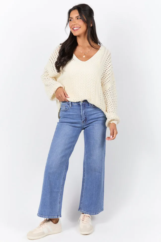 Mallory Medium Wash Ankle Length Straight Leg Jeans,Women Pants