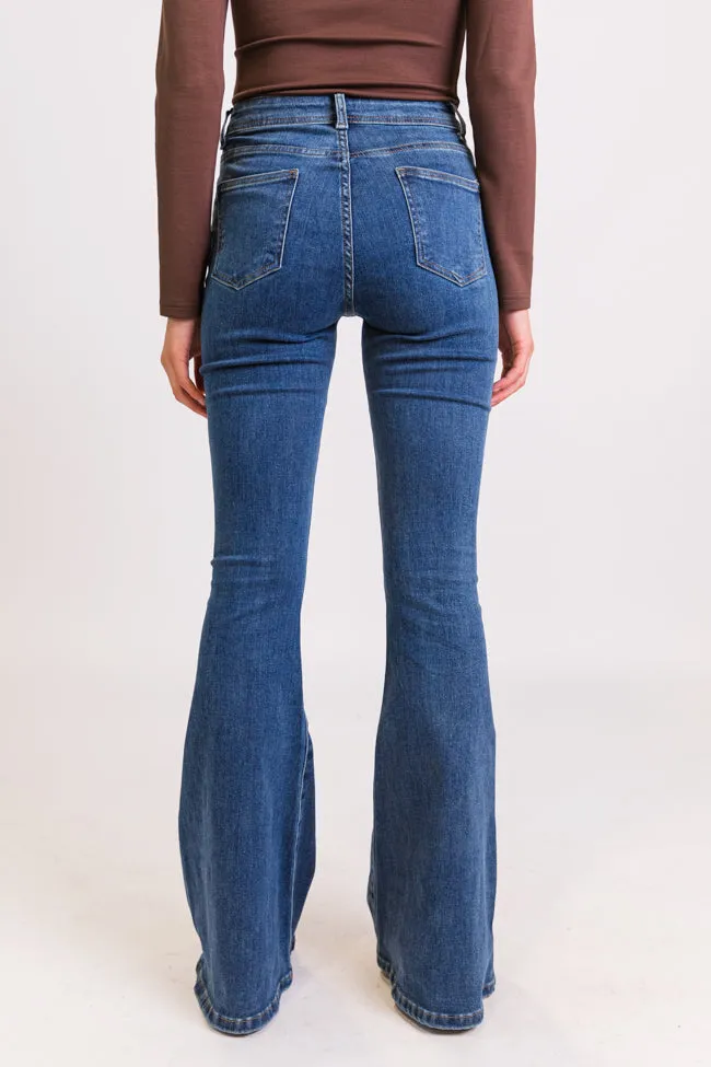 Maren Tall Dark Wash Stretchy Flare Jeans,Women Pants