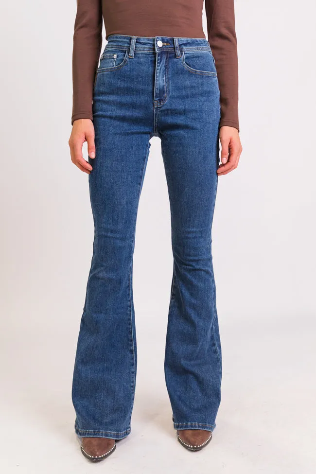 Maren Tall Dark Wash Stretchy Flare Jeans,Women Pants