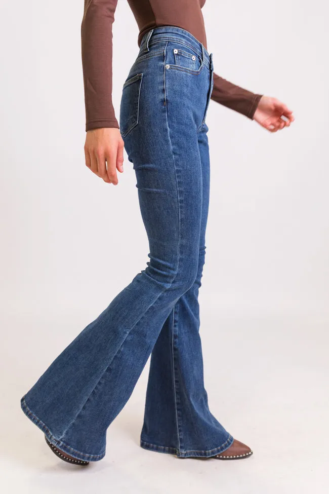 Maren Tall Dark Wash Stretchy Flare Jeans,Women Pants