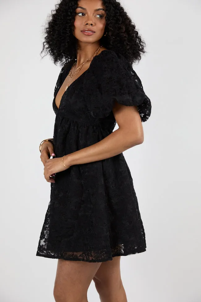 Midnight Muse Black Lace Babydoll Dress SALE,Daily Outfit