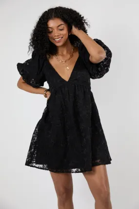 Midnight Muse Black Lace Babydoll Dress SALE,Daily Outfit