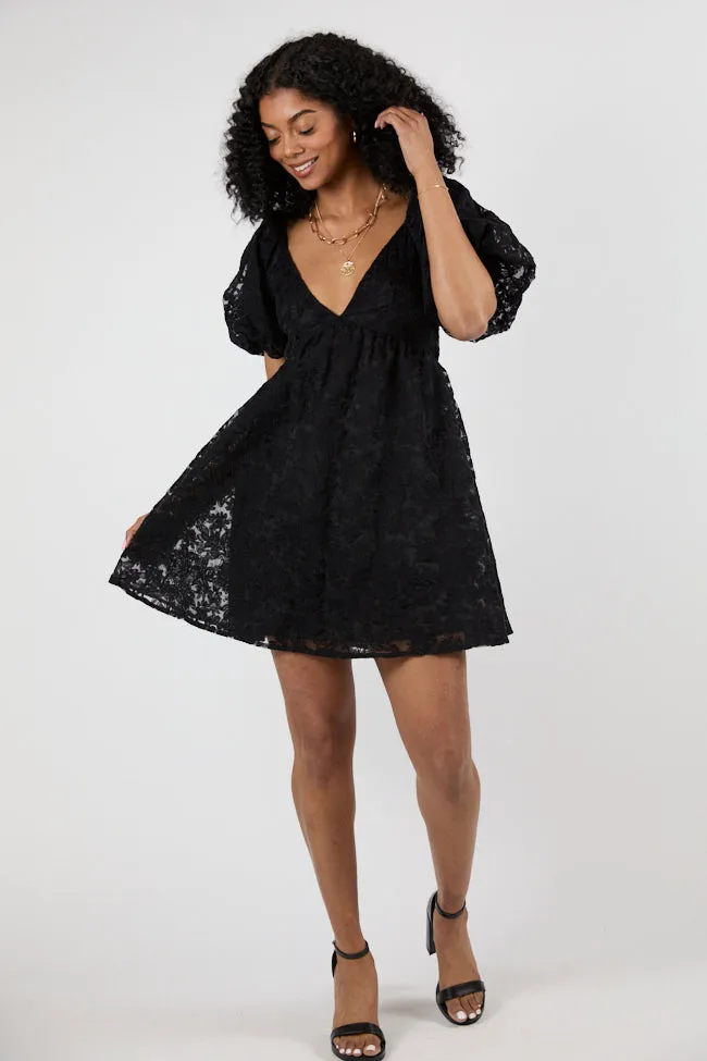 Midnight Muse Black Lace Babydoll Dress SALE,Daily Outfit